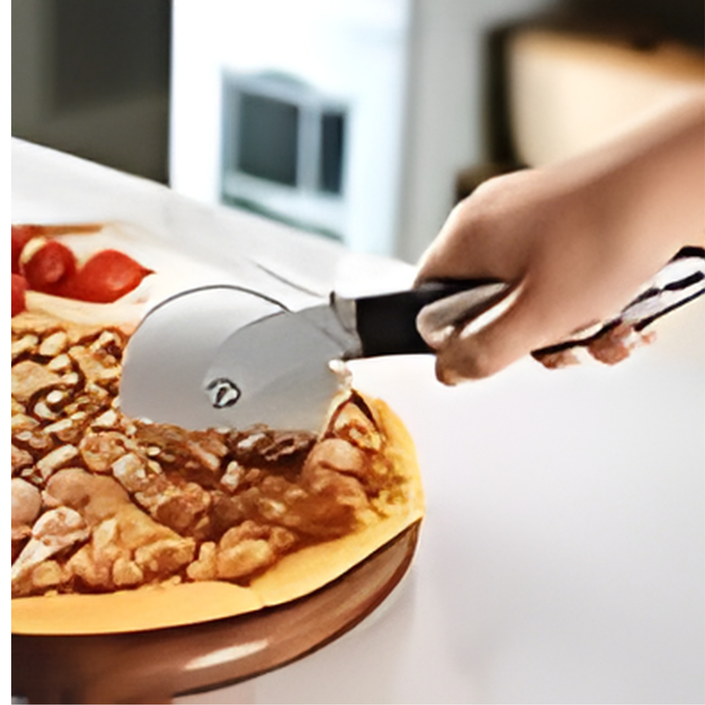 Stainless Steel Pizza Cutter Wheel with Soft Grip Handle