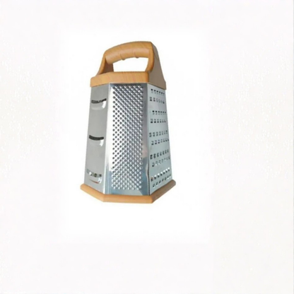 4-Side Stainless Steel Box Grater with Wooden Handle
