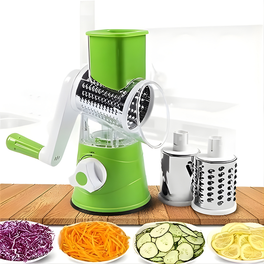Manual Rotary Drum Vegetable Slicer & Grater (3 Blades) (Copy)