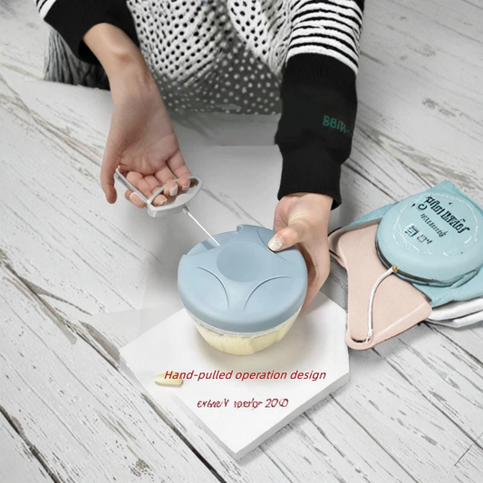 Manual Pull String Mini Food Chopper (Grey)