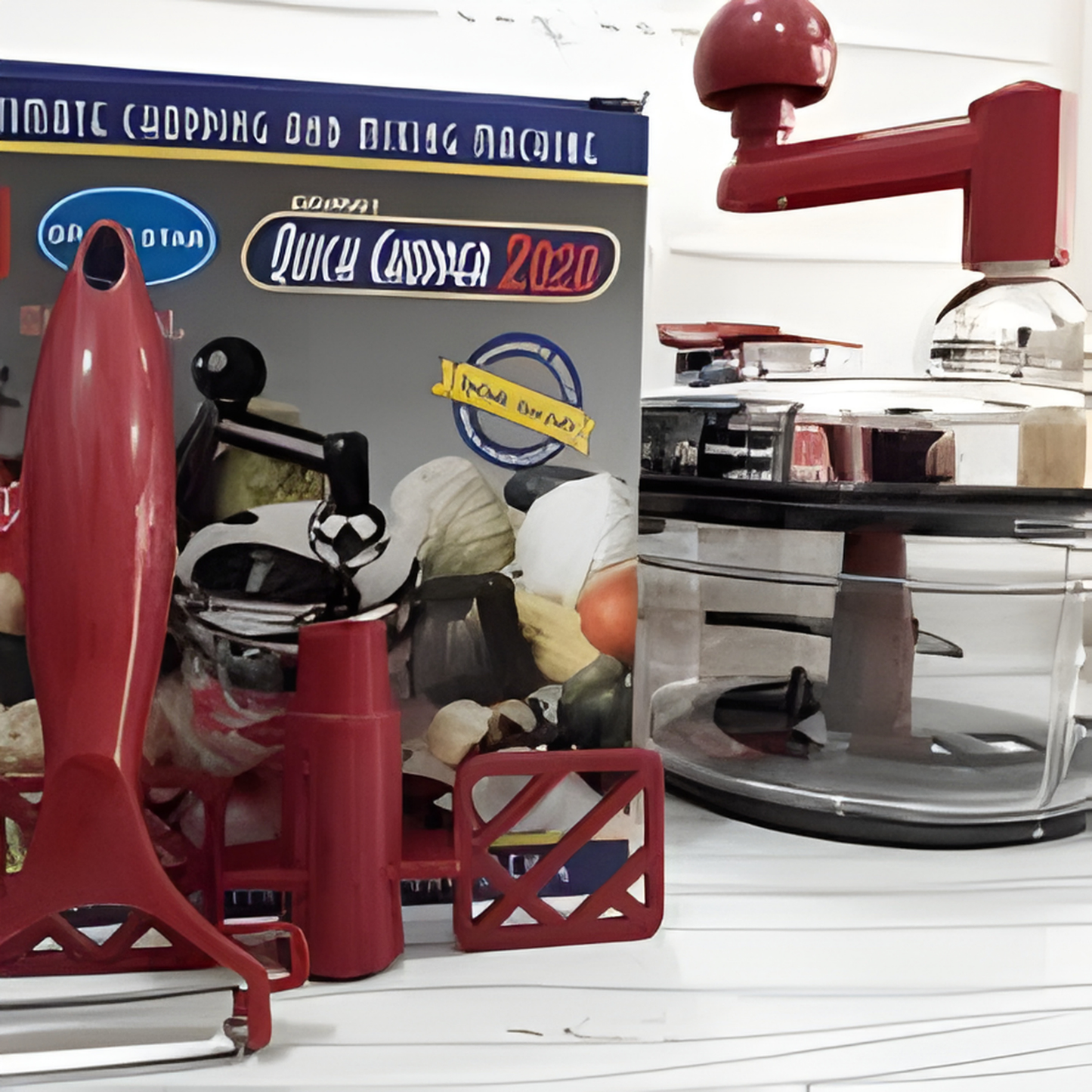 Manual Handheld Food Chopper & Mixer (Red)