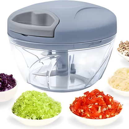 Manual Pull String Mini Food Chopper (Grey)