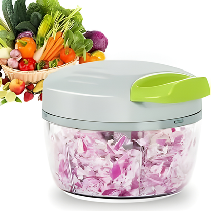 Manual Pull String Mini Food Chopper (Grey)