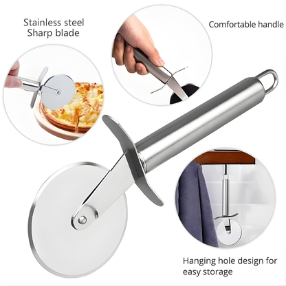 Stainless Steel Pizza Cutter Wheel with Soft Grip Handle